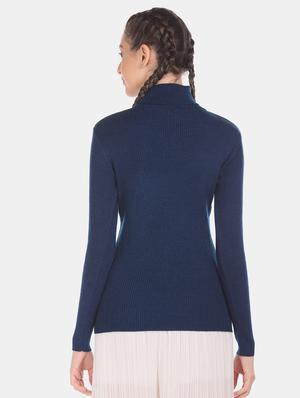 navy blue acrylic wool blend cardigan - 17584545 - Standard Image - 3