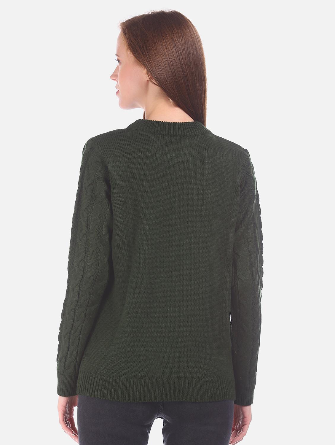green acrylic wool blend cardigan - 17584553 - Zoom Image - 3