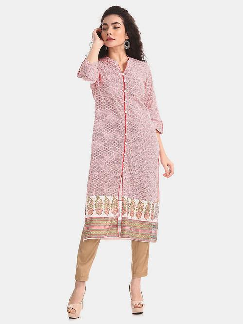 printed straight kurta - 17584622 - Standard Image - 1