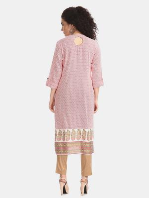 printed straight kurta - 17584622 - Standard Image - 3