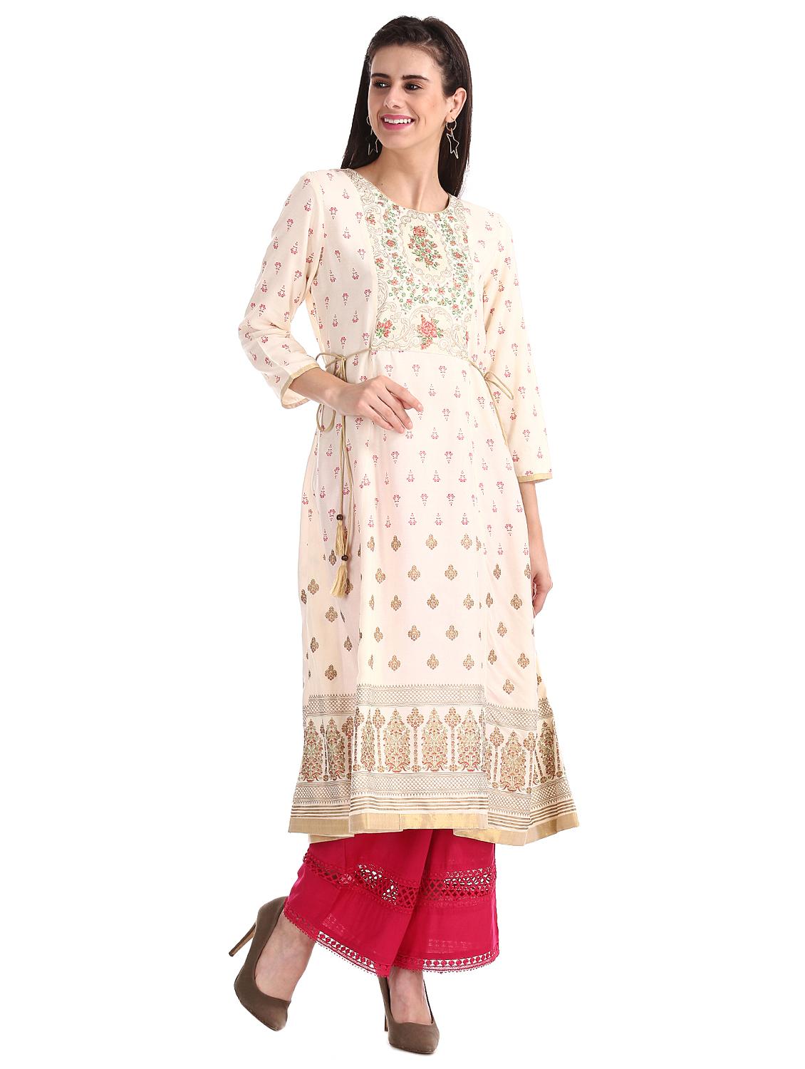 floral a-line kurta - 17584634 - Zoom Image - 2