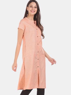 solid straight kurta - 17584639 - Standard Image - 2