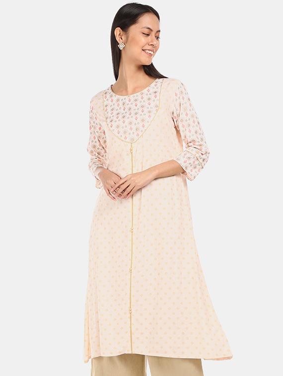 printed a-line kurta - 17584671 - Zoom Image - 1