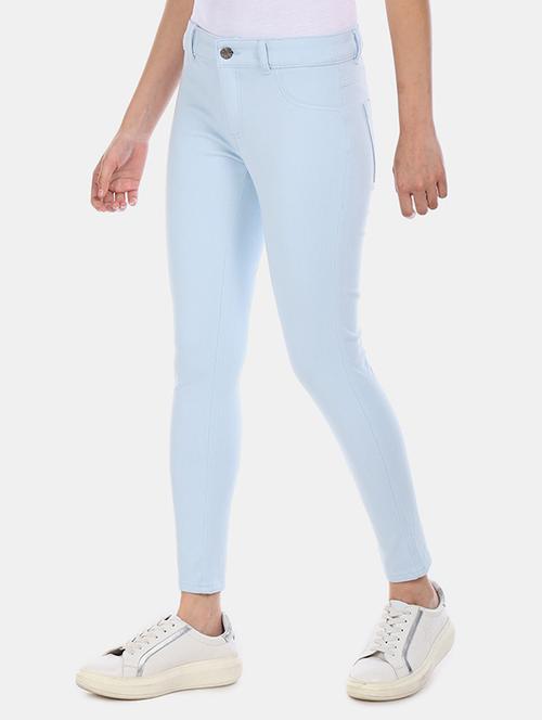 light blue cotton jeggings - 17584844 - Standard Image - 1