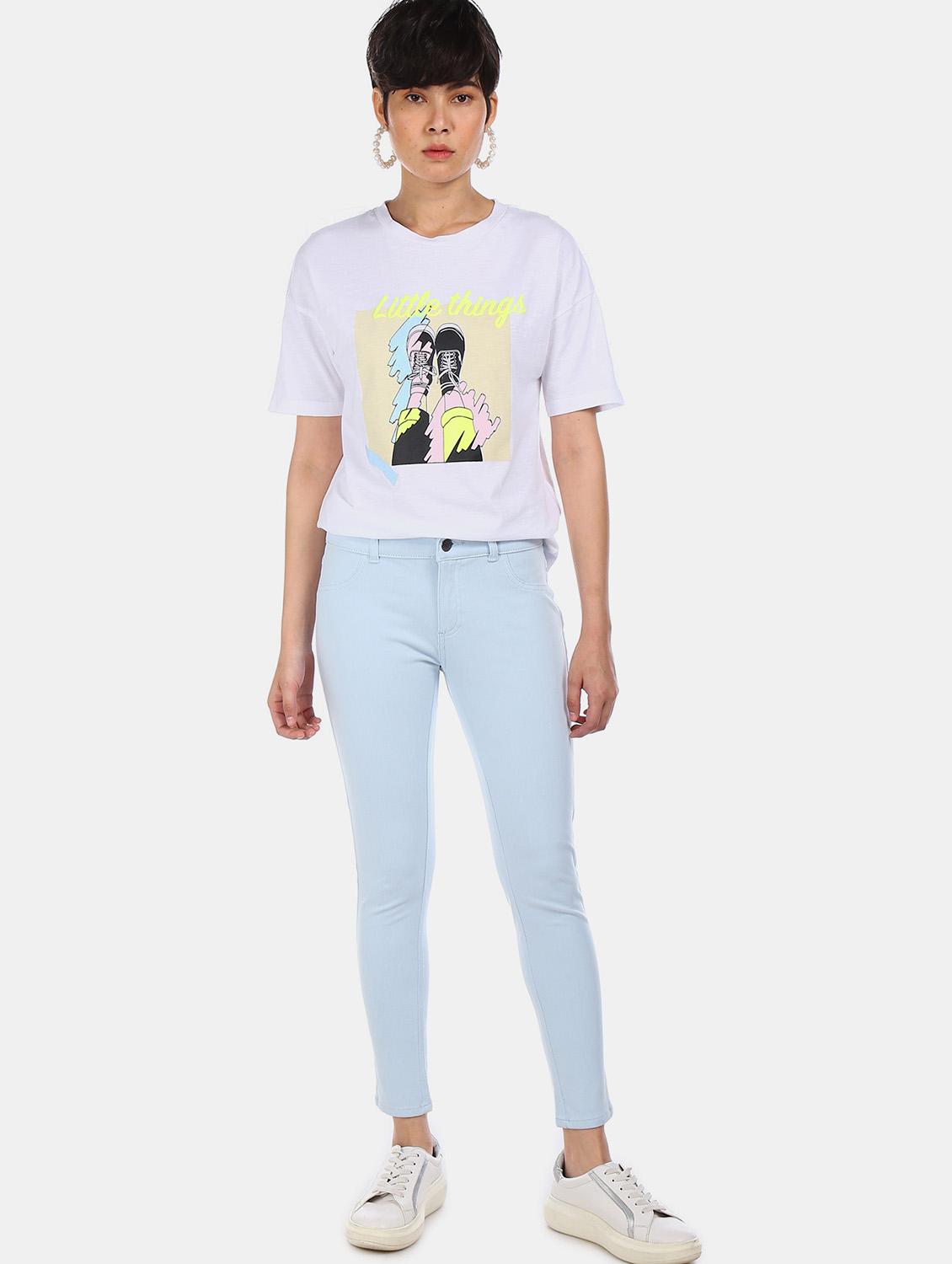 light blue cotton jeggings - 17584844 - Zoom Image - 3