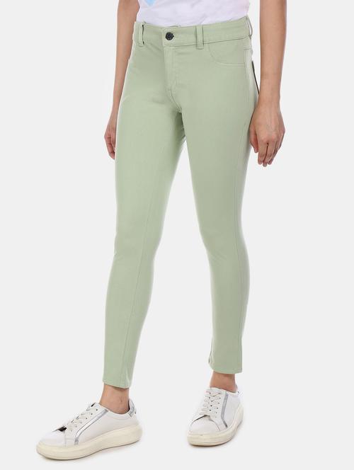 green cotton jeggings - 17584845 - Standard Image - 1