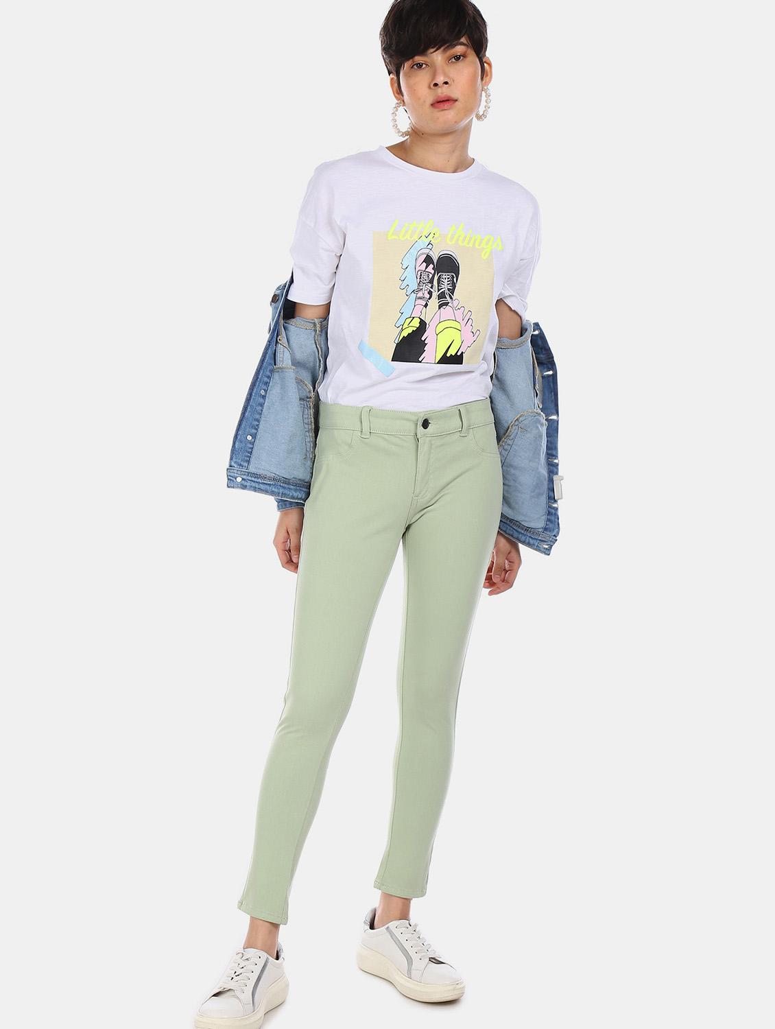 green cotton jeggings - 17584845 - Zoom Image - 3