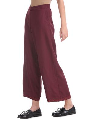 red rayon straight palazzo - 17584862 - Standard Image - 2