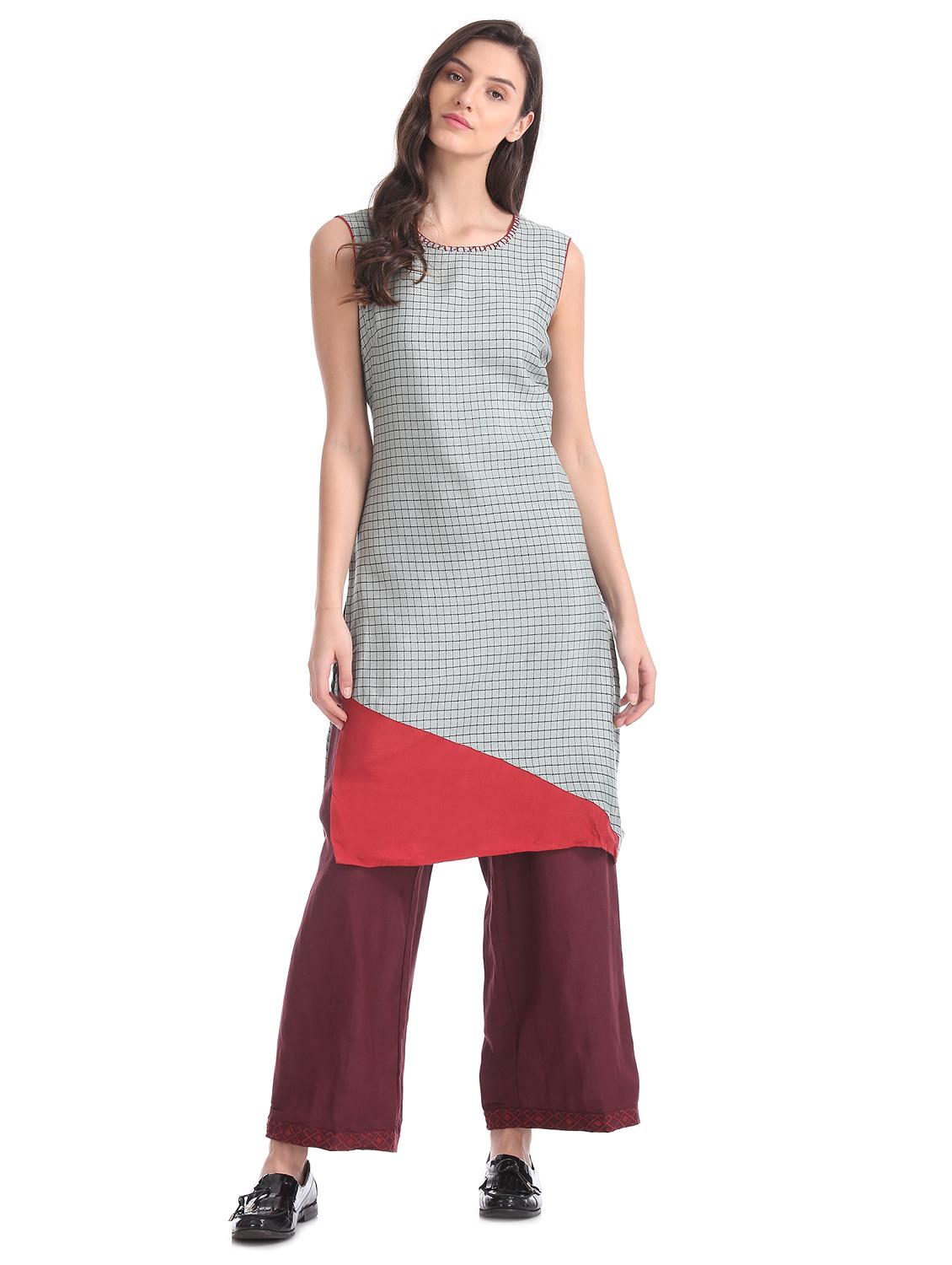 red rayon straight palazzo - 17584862 - Zoom Image - 4