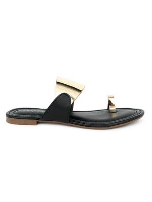black synthetic slip on sandals - 17584944 - Standard Image - 2