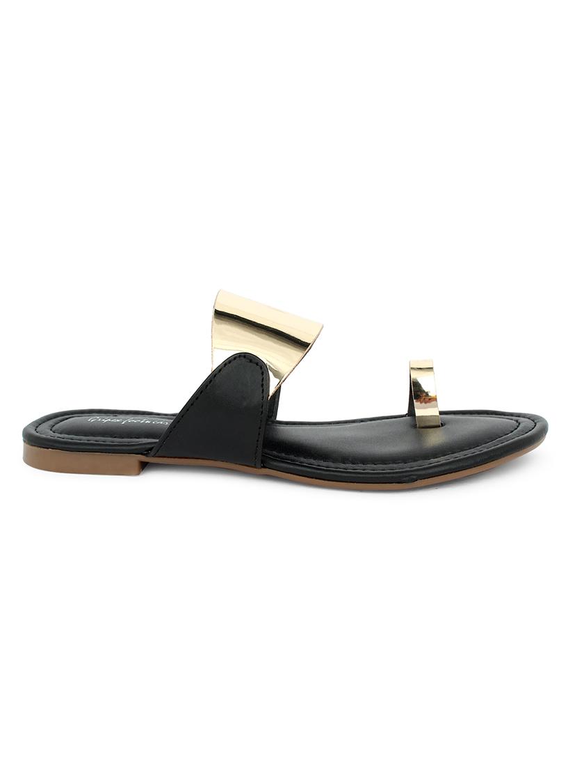 black synthetic slip on sandals - 17584944 - Zoom Image - 2
