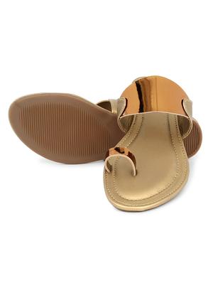 copper synthetic slip on sandals - 17584946 - Standard Image - 5