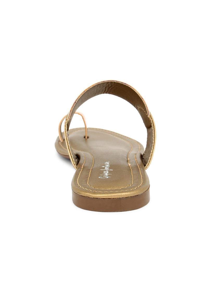 copper synthetic slip on sandals - 17584946 - Zoom Image - 4