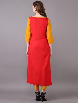 printed straight kurta - 17585079 - Standard Image - 3