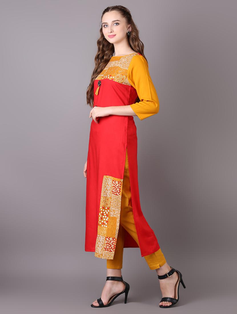 printed straight kurta - 17585079 - Zoom Image - 2