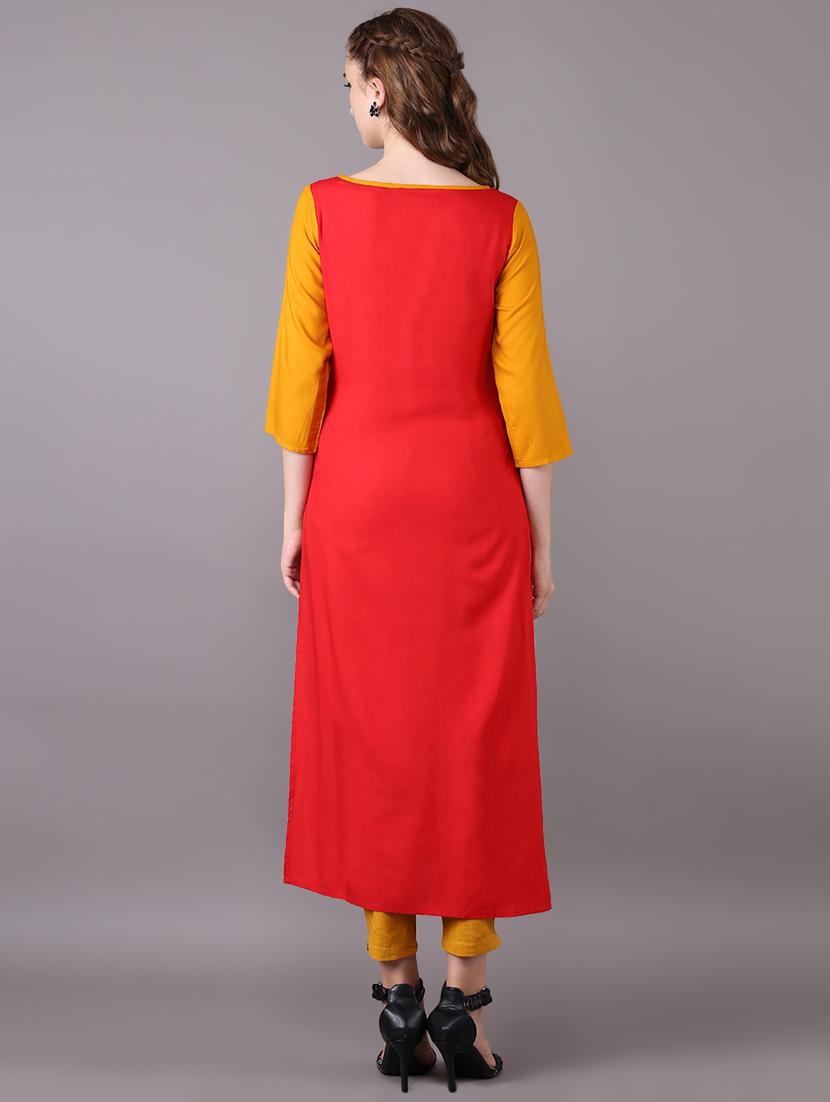 printed straight kurta - 17585079 - Zoom Image - 3