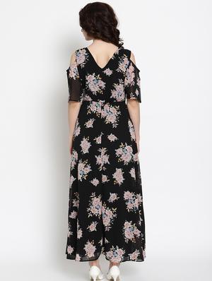 cold shoulder floral maxi dress - 17585093 - Standard Image - 3