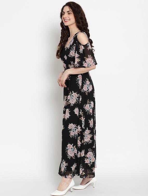 cold shoulder floral maxi dress - 17585093 - Zoom Image - 2