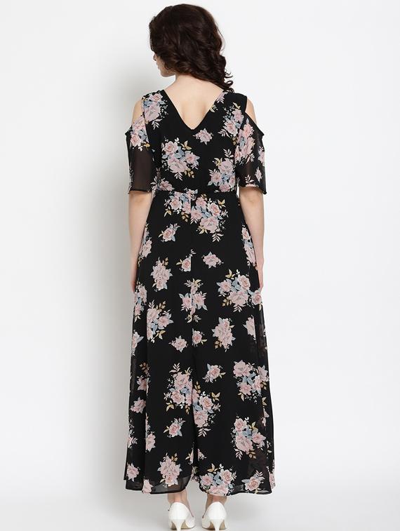 cold shoulder floral maxi dress - 17585093 - Zoom Image - 3