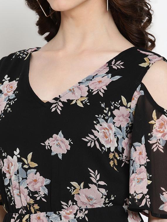 cold shoulder floral maxi dress - 17585093 - Zoom Image - 4