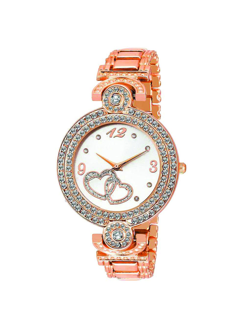 k-40 diamond studded blue color hearts love bracelet watch for women's analog watch - for girls - 17585214 - Zoom Image - 1
