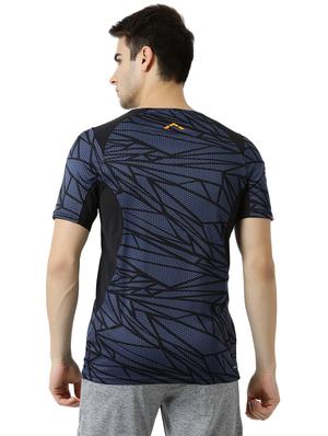 navy blue printed t-shirt - 17585606 - Standard Image - 3