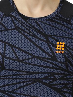 navy blue printed t-shirt - 17585606 - Standard Image - 5