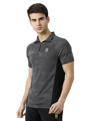 black printed polo t-shirt - 17585637 - Standard Image - 2