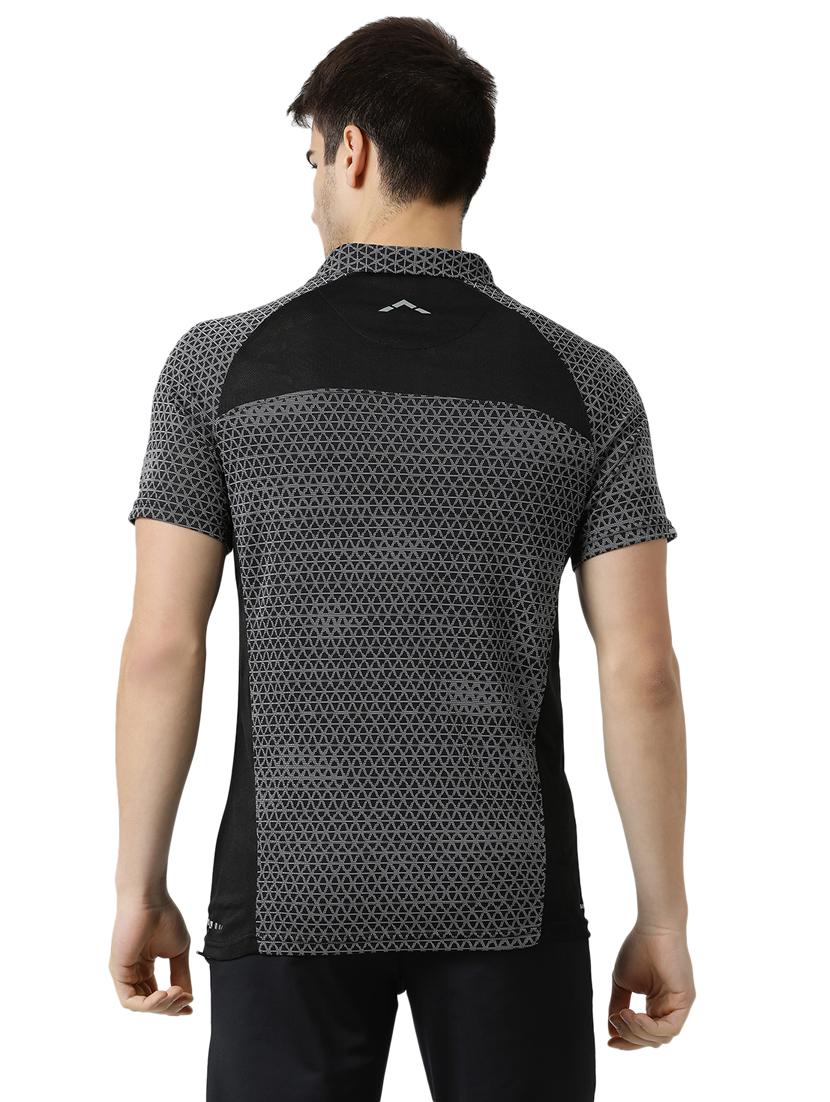 black printed polo t-shirt - 17585637 - Zoom Image - 3