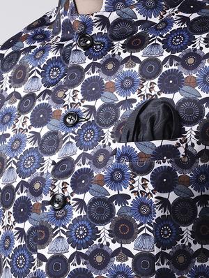 white solid dhoti kurta set with printed bandhgala jacket - 17585720 - Standard Image - 4