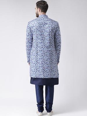 blue printed sherwani set - 17585740 - Standard Image - 3