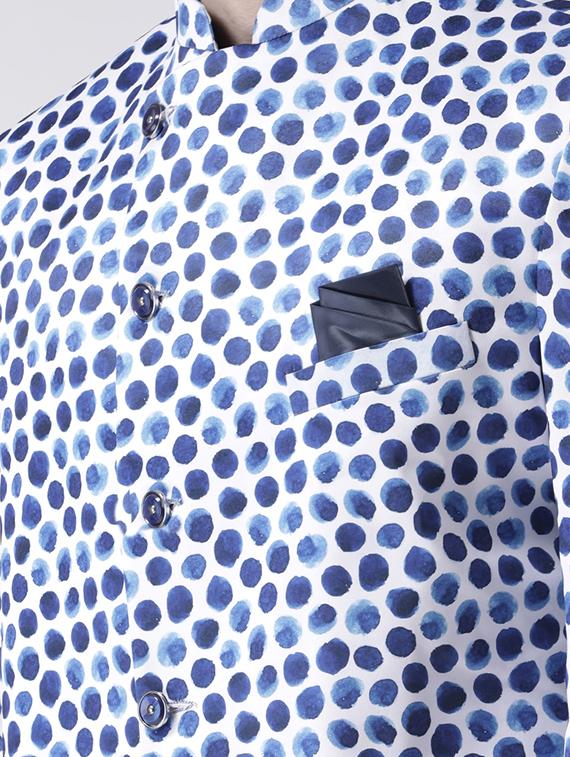 blue printed sherwani set - 17585740 - Zoom Image - 4