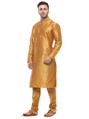gold solid ethnic wear set - 17585747 - Standard Image - 2