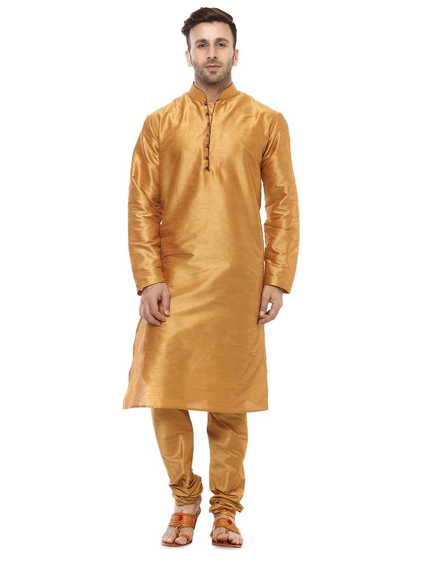 gold solid ethnic wear set - 17585747 - Zoom Image - 1
