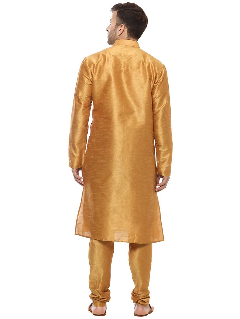 gold solid ethnic wear set - 17585747 - Zoom Image - 3