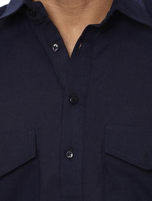 navy blue solid pathani set - 17585752 - Standard Image - 5