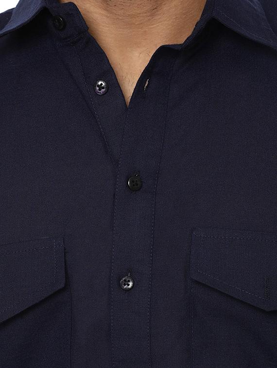 navy blue solid pathani set - 17585752 - Zoom Image - 5