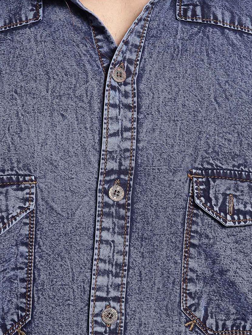 blue denim casual shirt - 17585804 - Zoom Image - 5