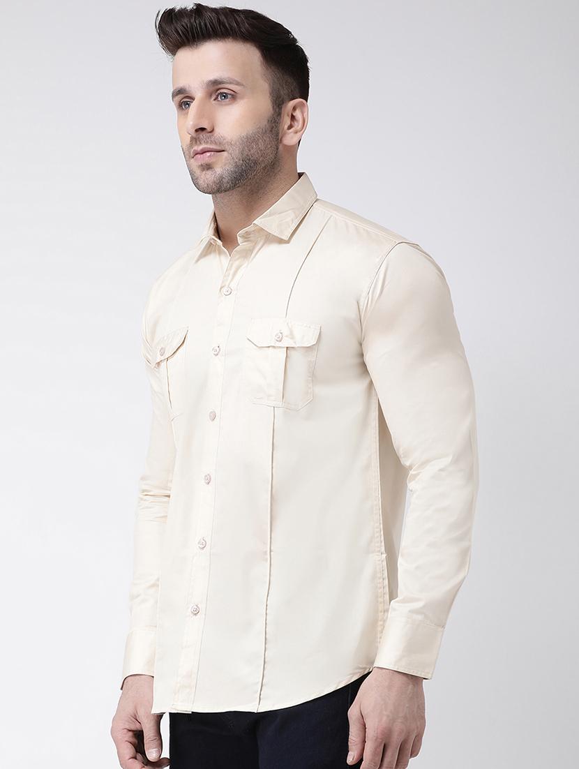 beige solid casual shirt - 17585843 - Zoom Image - 2