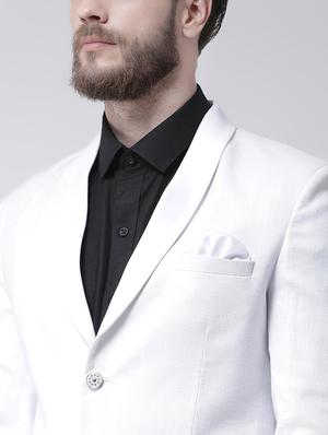 white solid single breasted casual blazer - 17585851 - Standard Image - 5
