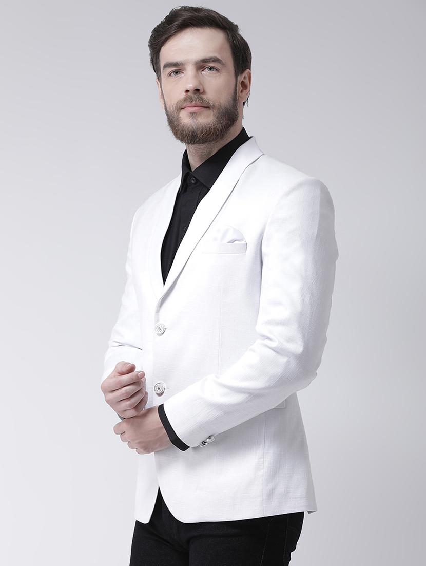 white solid single breasted casual blazer - 17585851 - Zoom Image - 2