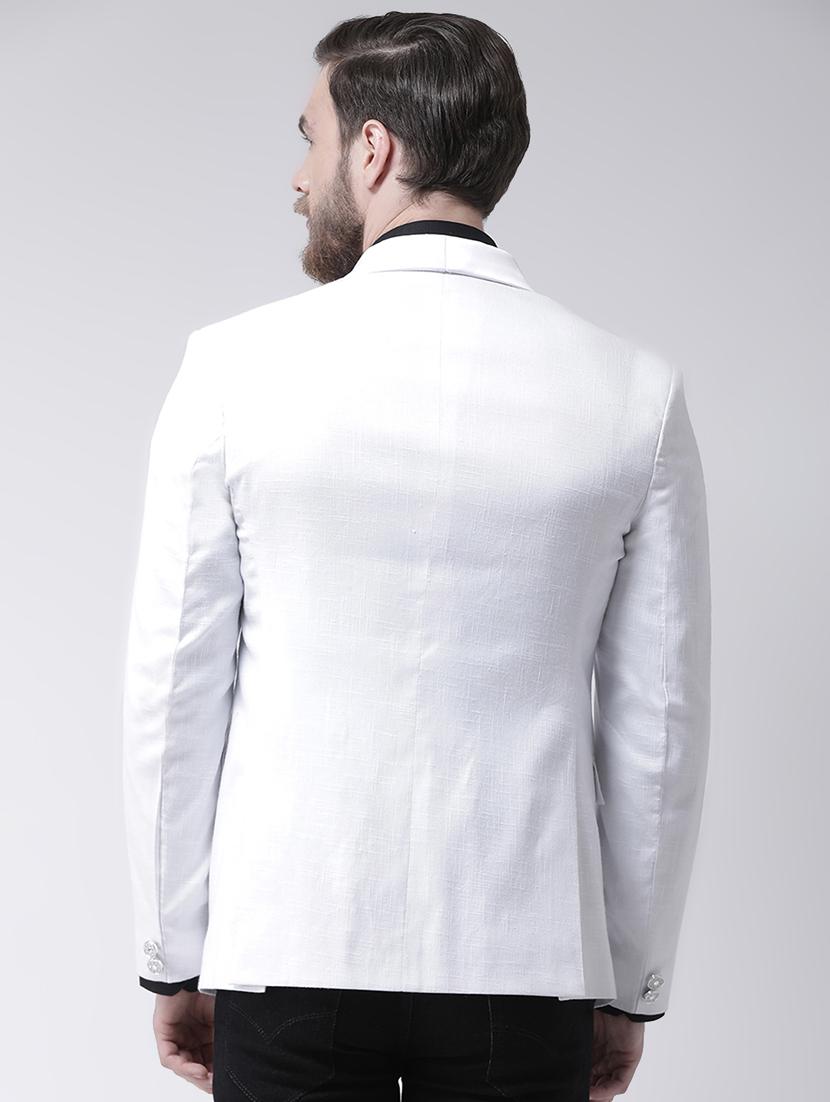 white solid single breasted casual blazer - 17585851 - Zoom Image - 3