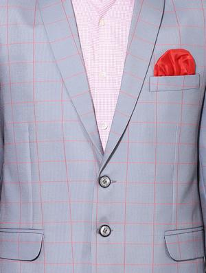 grey checkered single breasted casual blazer - 17585866 - Standard Image - 5