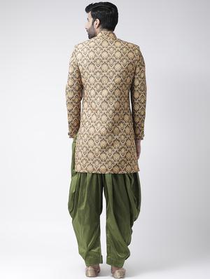 multi colored jacquard sherwani set - 17585884 - Standard Image - 3