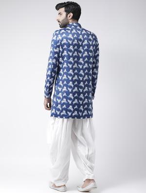 blue printed sherwani set - 17585888 - Standard Image - 3