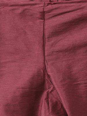 maroon solid kurta pyjama set with yellow printed nehru jacket - 17585934 - Standard Image - 5