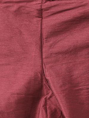 maroon solid kurta pyjama set with off white printed nehru jacket - 17585935 - Standard Image - 5