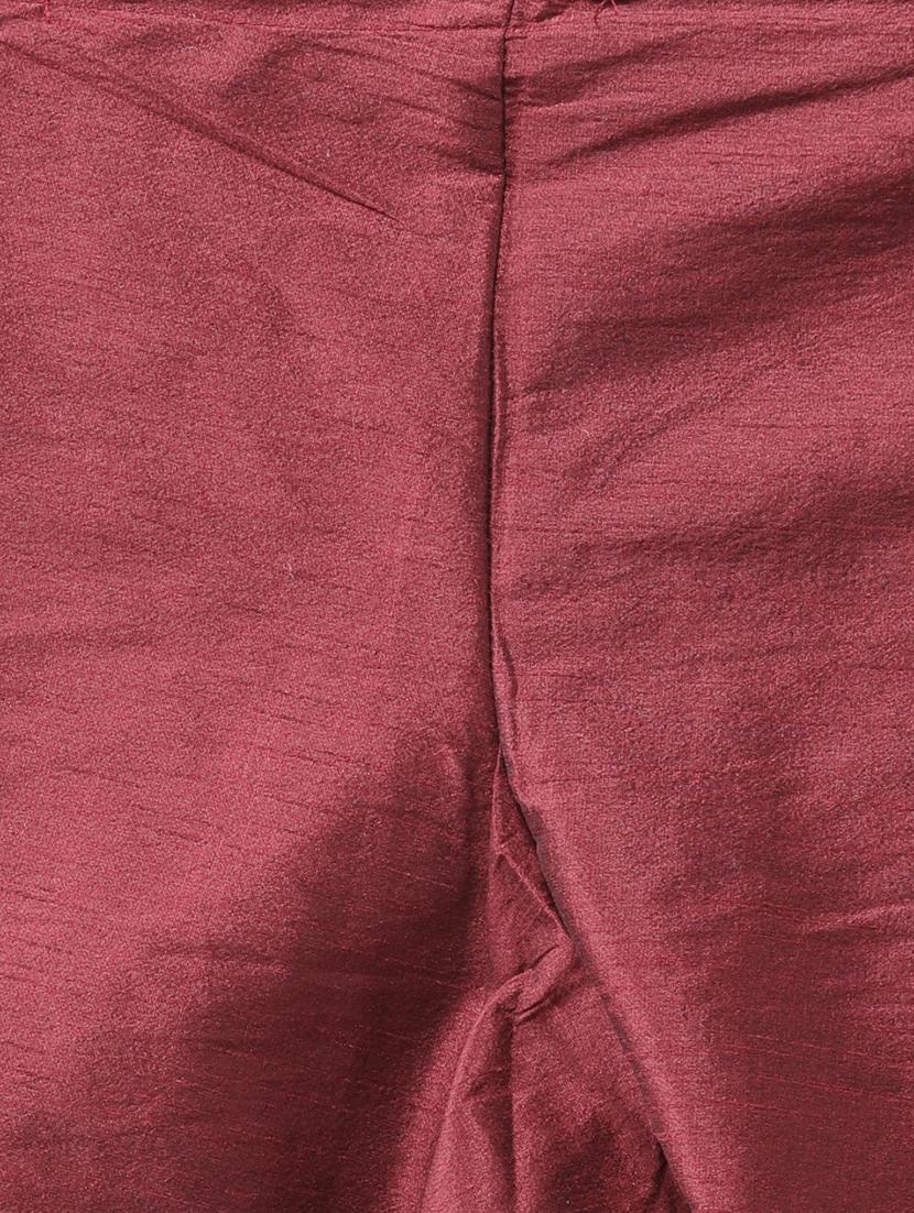 maroon solid kurta pyjama set with multi colored printed nehru jacket - 17585936 - Zoom Image - 5