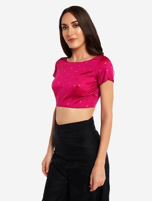 pink art silk solid blouse - 17585990 - Standard Image - 2