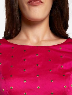 pink art silk solid blouse - 17585990 - Standard Image - 5